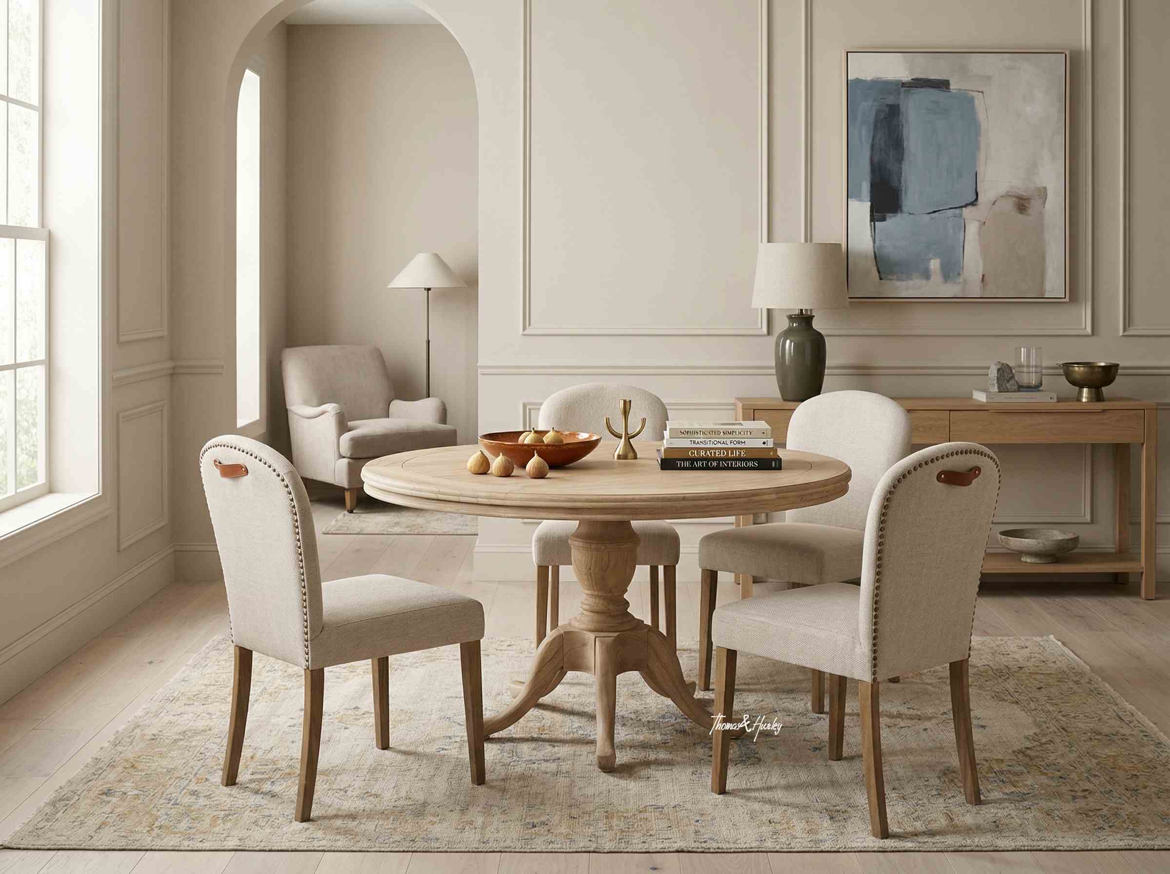 Birkhall Round Dining Table with Cabriole Feet