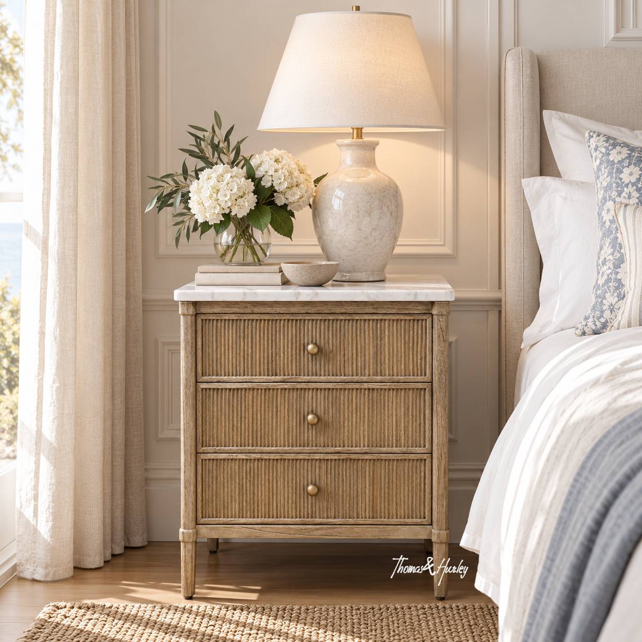 Brookstone Bedside with Marble Top Brookstone Bedside with Marble Top