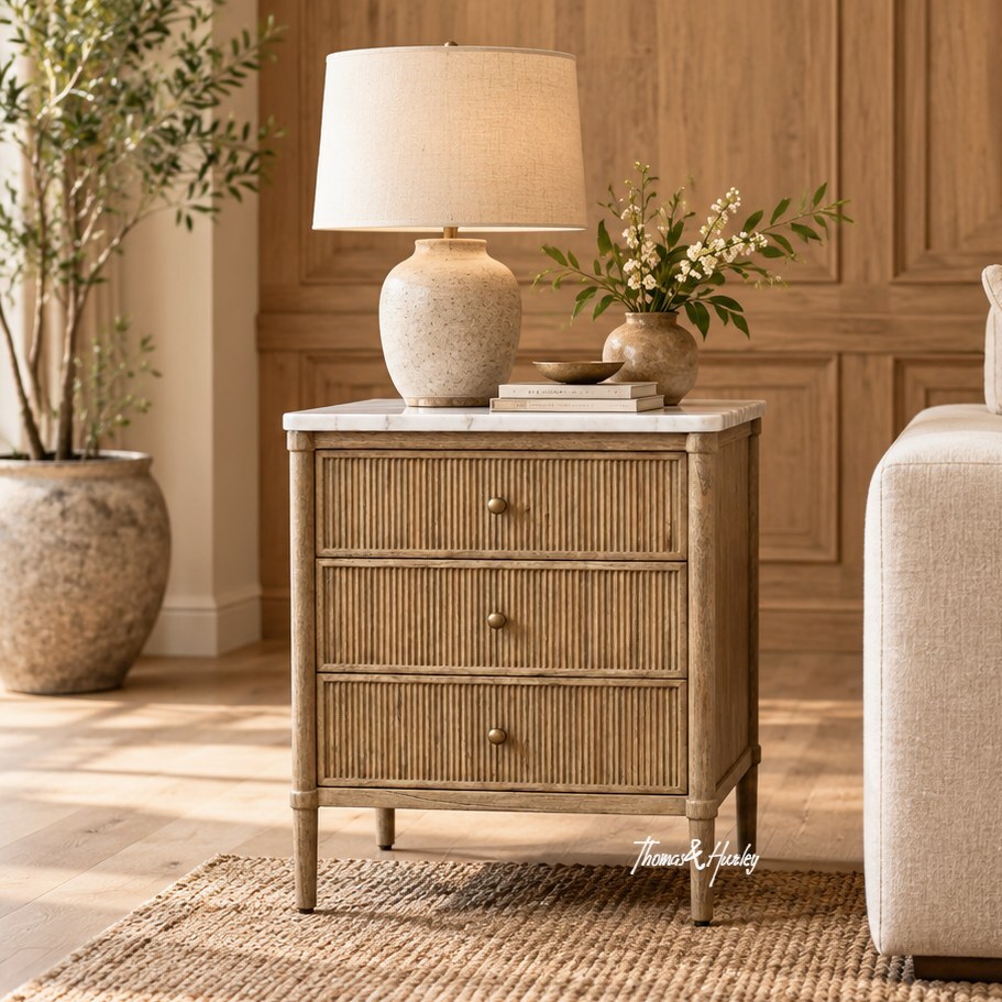 Brookstone Bedside with Marble Top Brookstone Bedside with Marble Top
