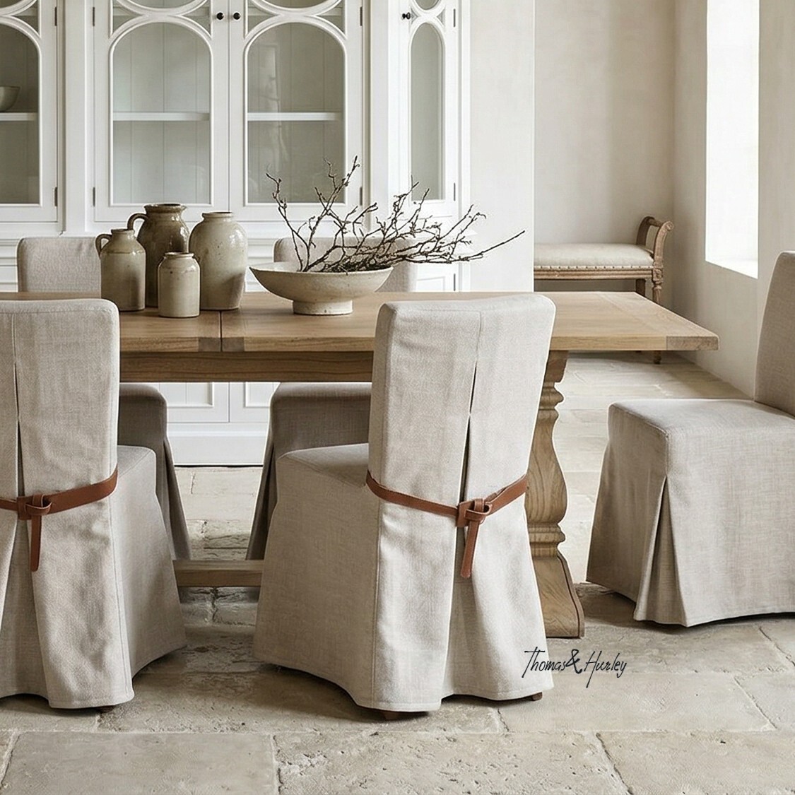 Carlyle Dining Chair Styling in Relaxed Contemporary Dining Room The Carlyle Dining Chair brings a relaxed yet elevated feel to contemporary dining interiors through its tailored slipcover design, soft upholstery, and timeless silhouette. Styled within a warm Australian home, the chair reflects the growing preference for comfortable and effortlessly refined dining spaces.