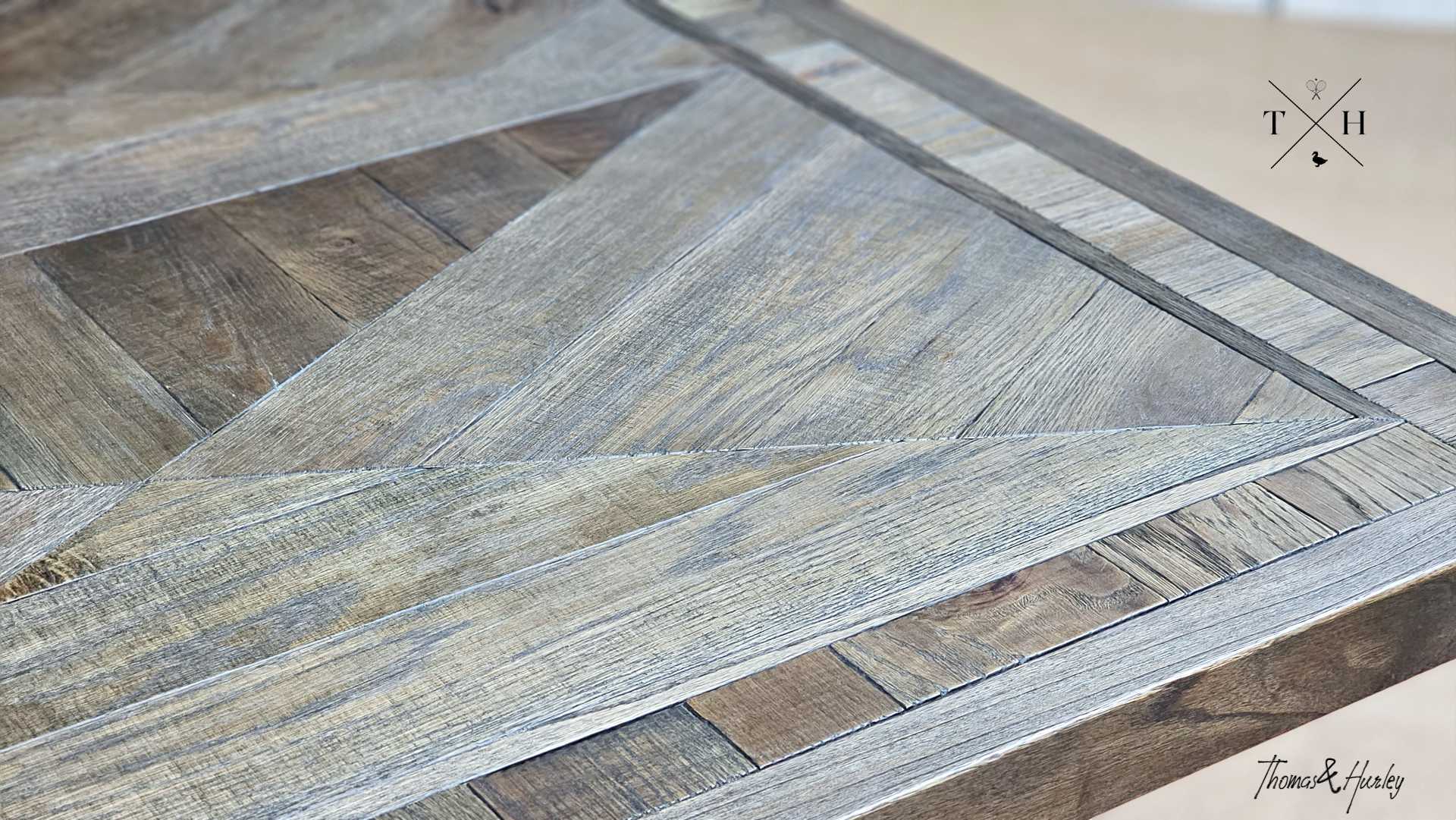 Darcy Oak Parquetry Double Extension Table Darcy Oak Parquetry Double Extension Table by Thomas and Hurley