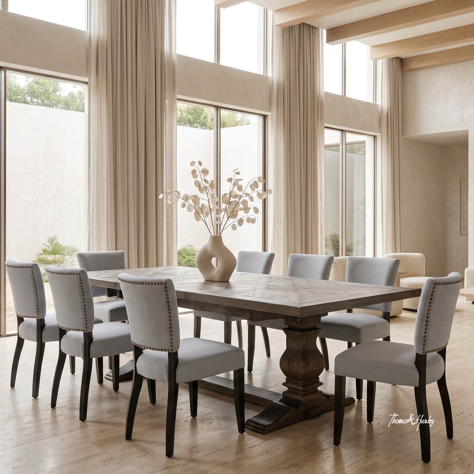 Darcy Extendable Oak Dining Table in Contemporary Dining Room Darcy Extendable Oak Dining Table in Contemporary Dining Room