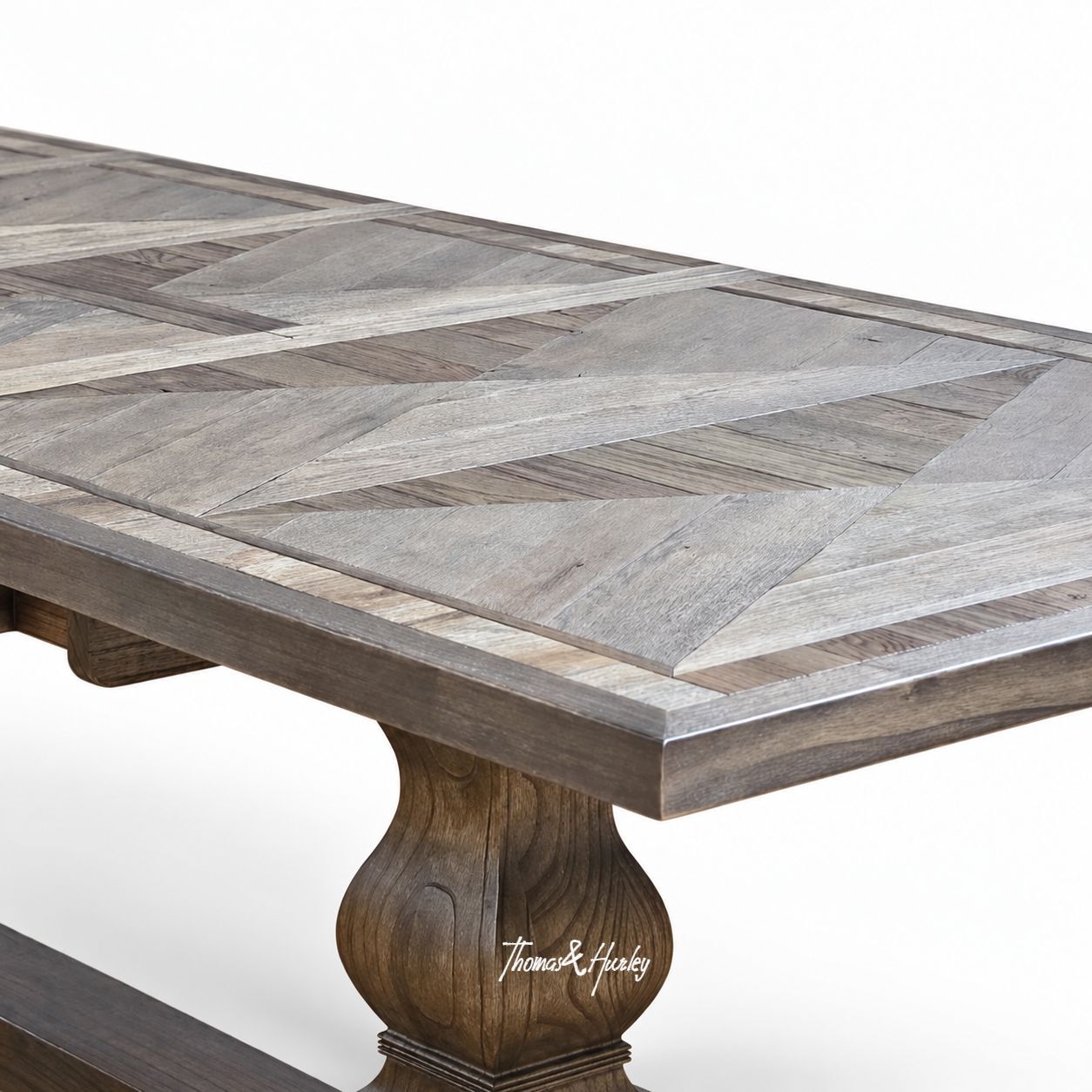 Darcy Oak Parquetry Double Extension Dining Table Darcy Oak Parquetry Double Extension Dining Table