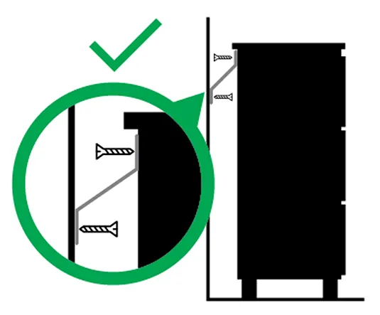 Furniture anchoring safety example two