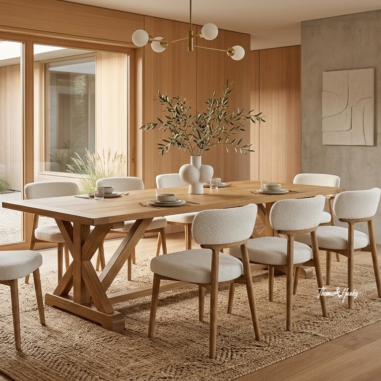 Harrington Hardwood Trestle Base Dining Table Harrington Hardwood Trestle Base Dining Table
