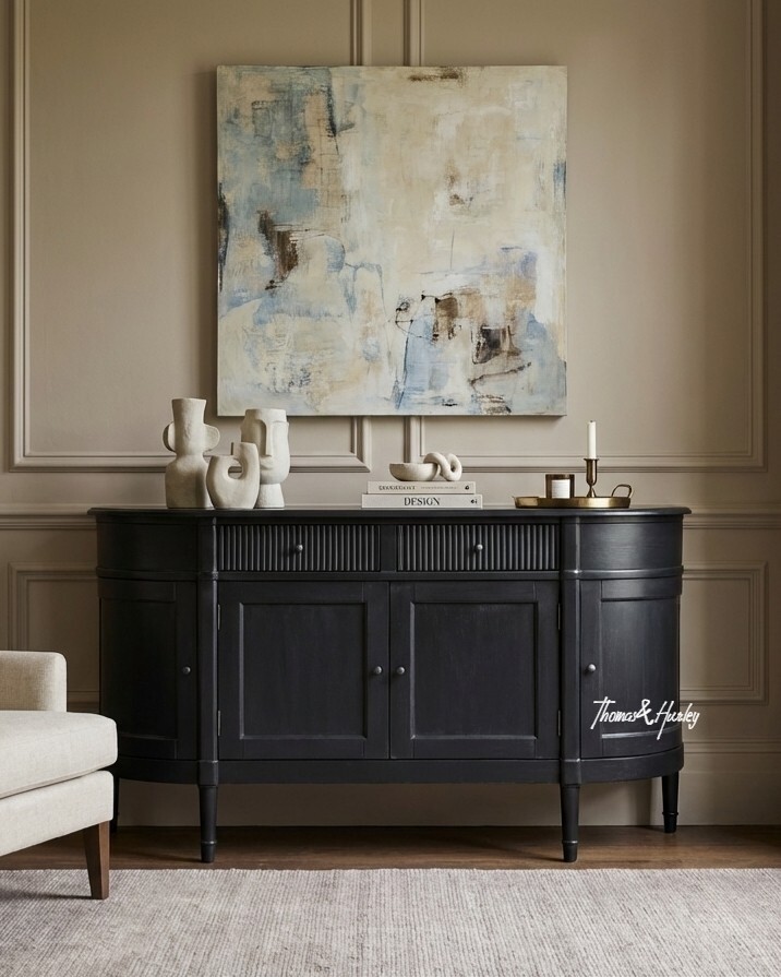 Louis Curved Buffet Black