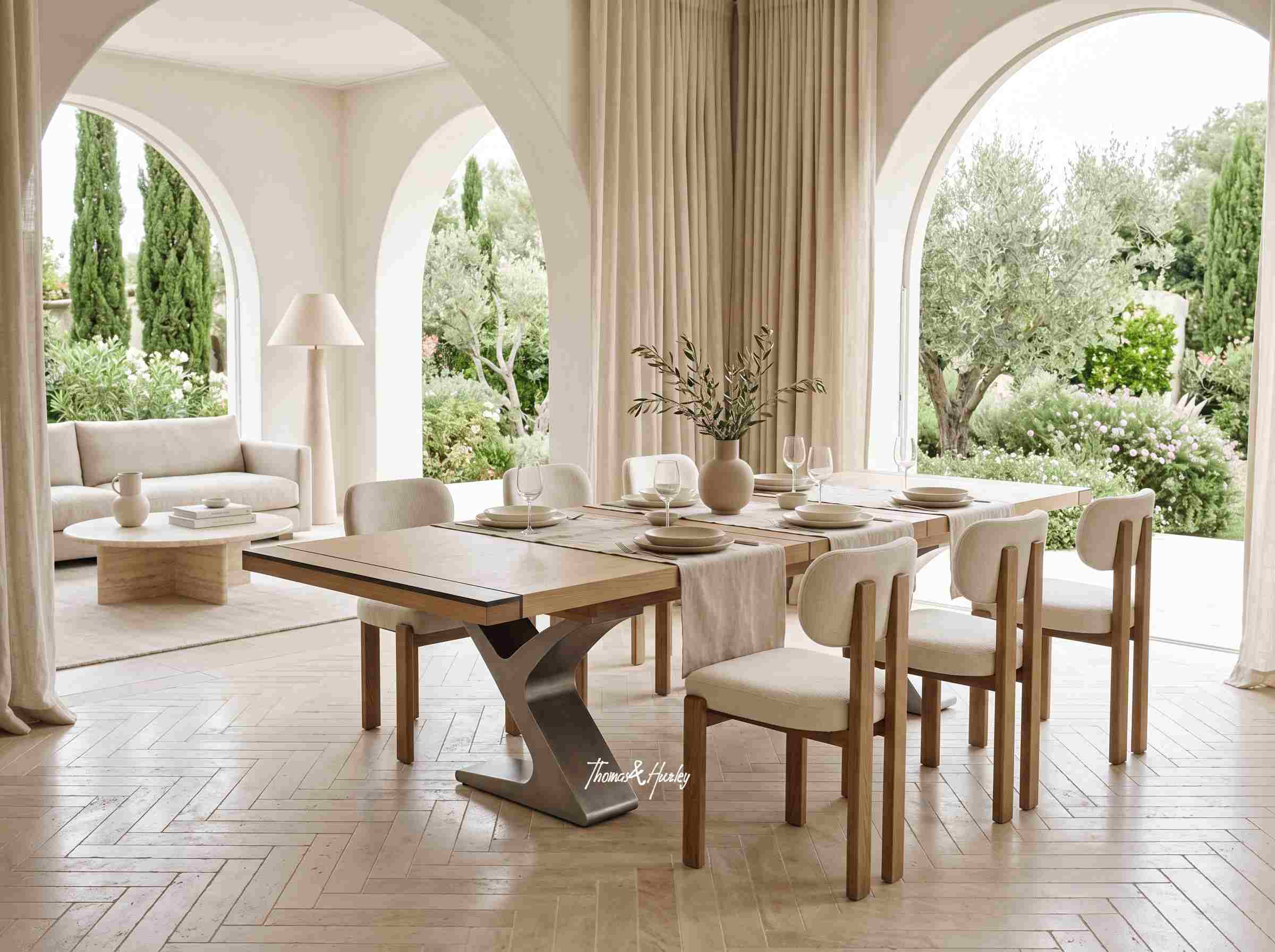 Quinn Metal Extension Dining Table Quinn Metal Extension Dining Table by Thomas and Hurley