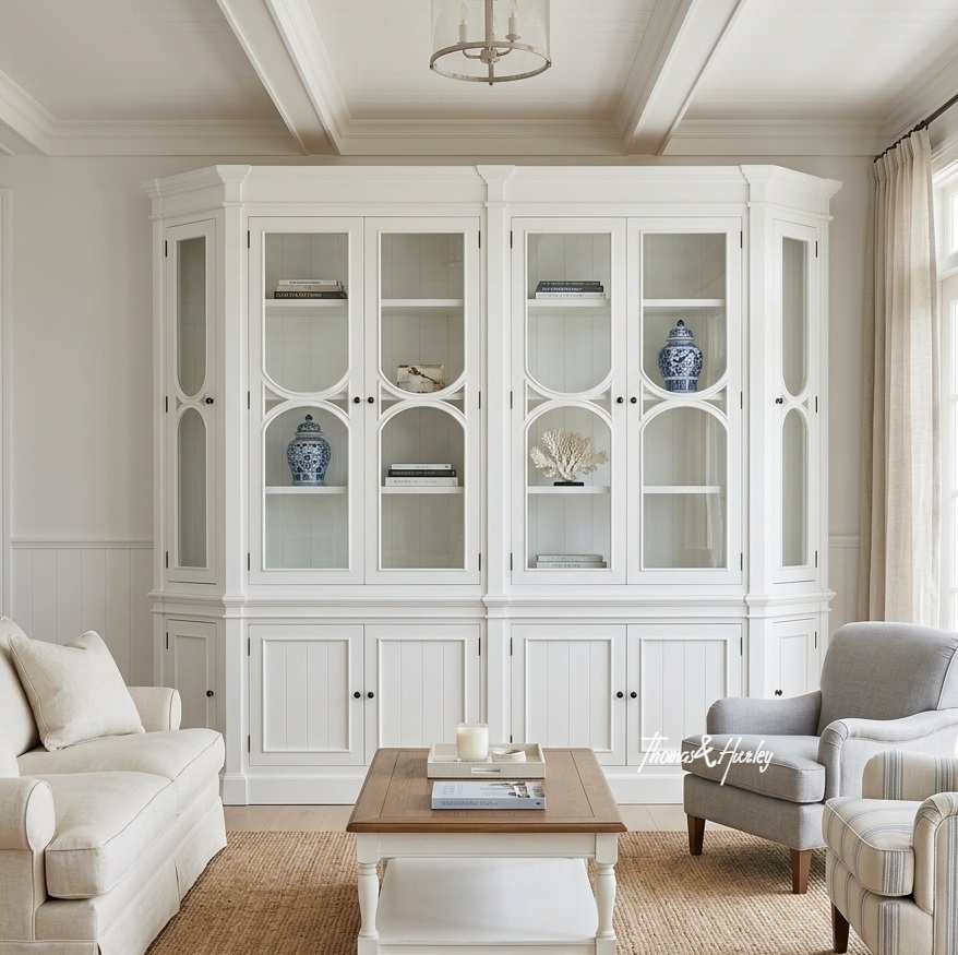 Stonefield Double Display Cabinet Wall Unit with Angled Sides Stonefield Double Display Cabinet Wall Unit with Angled Sides