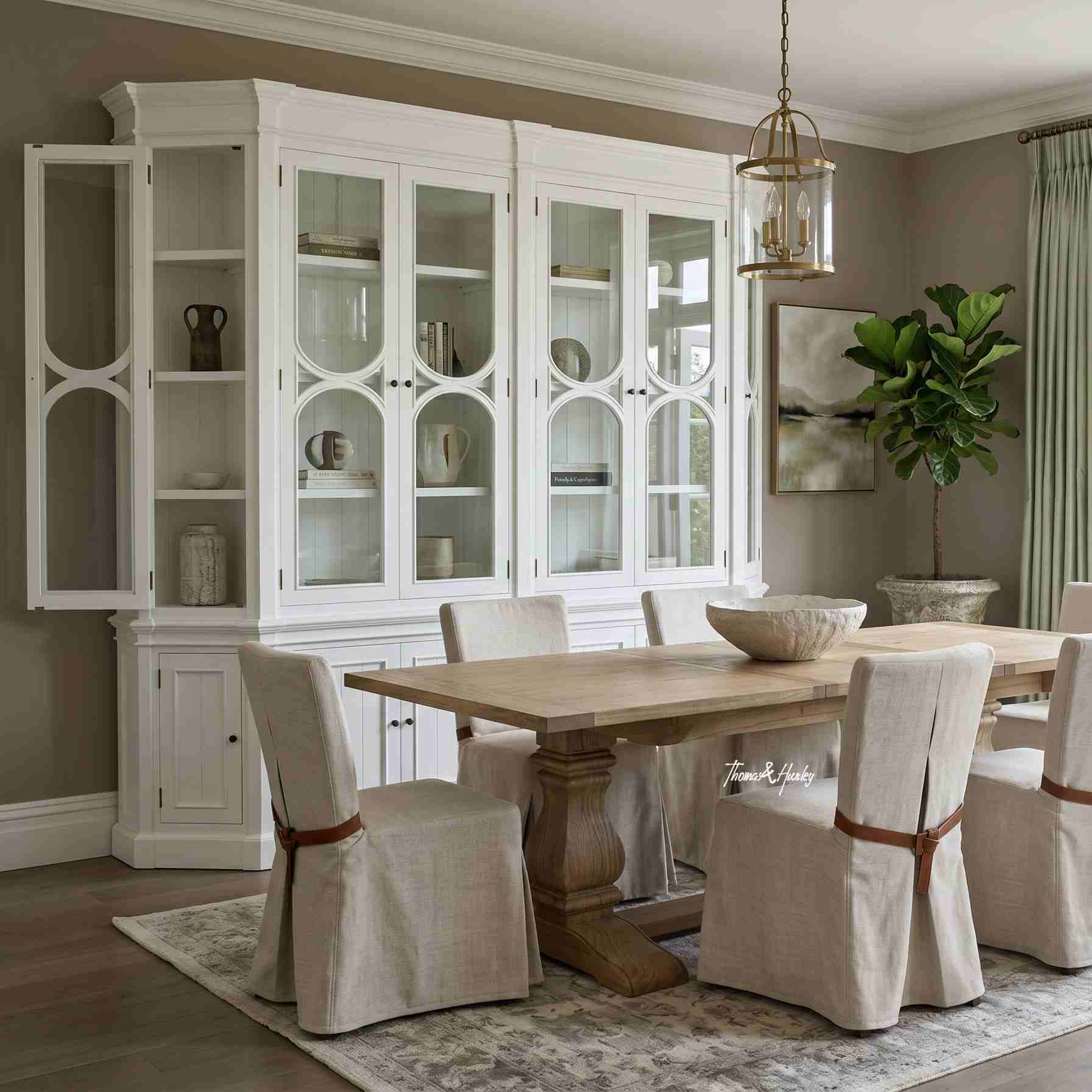 Stonefield Double Display Cabinet Wall Unit with Angled Sides Stonefield Double Display Cabinet Wall Unit with Angled Sides