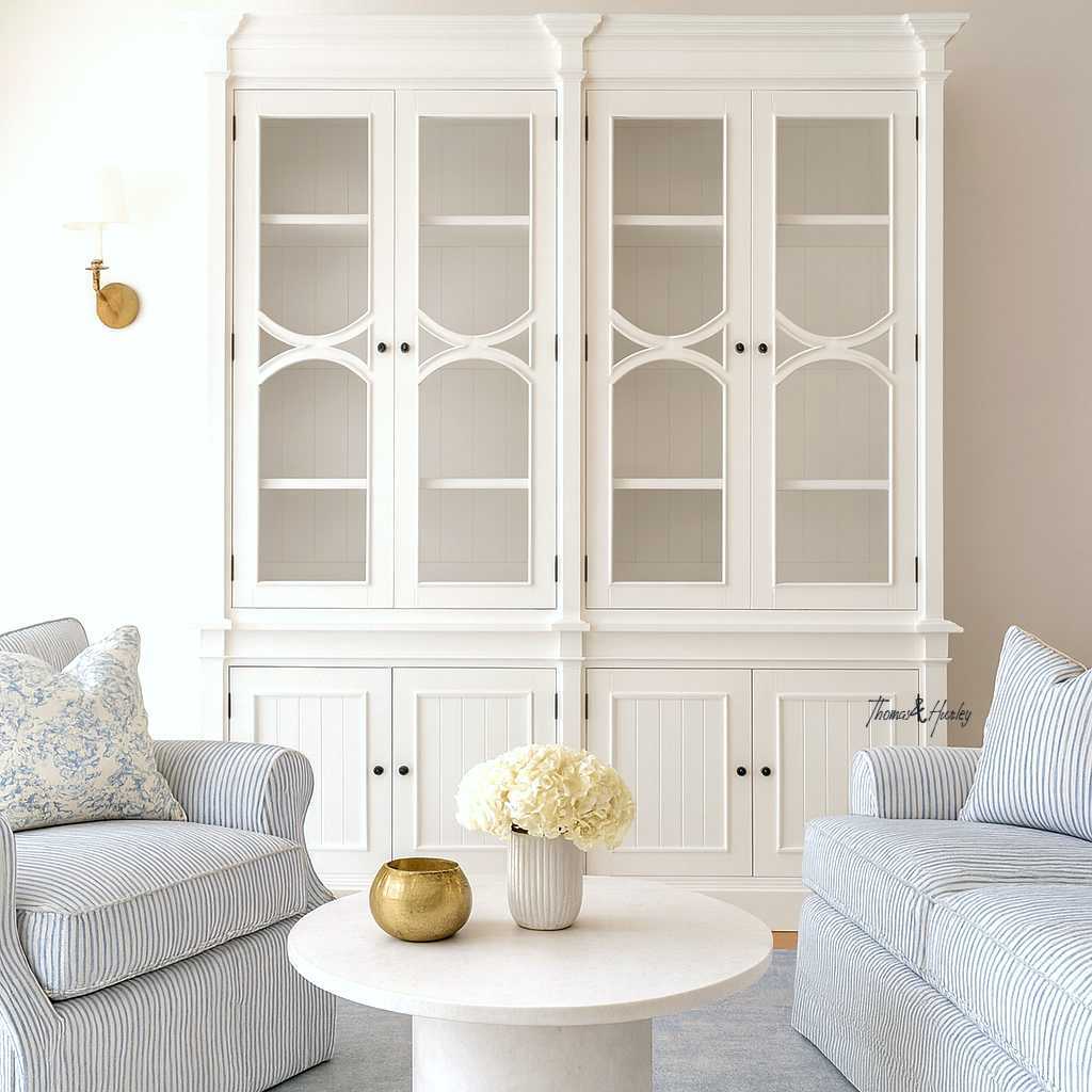 Stonefield Double Display Wall Unit White Stonefield Double Display Wall Unit White