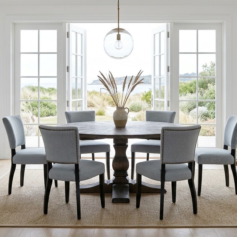 Darcy Oak Parquetry Round Dining Table 160cm Darcy Oak Parquetry Round Dining Table 160cm