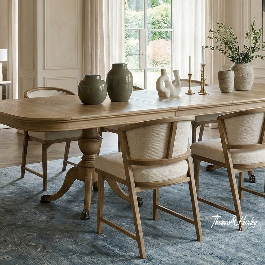 Windsor dining chair in premium textured natural upholstery with natural timber legs and gently curved backrest